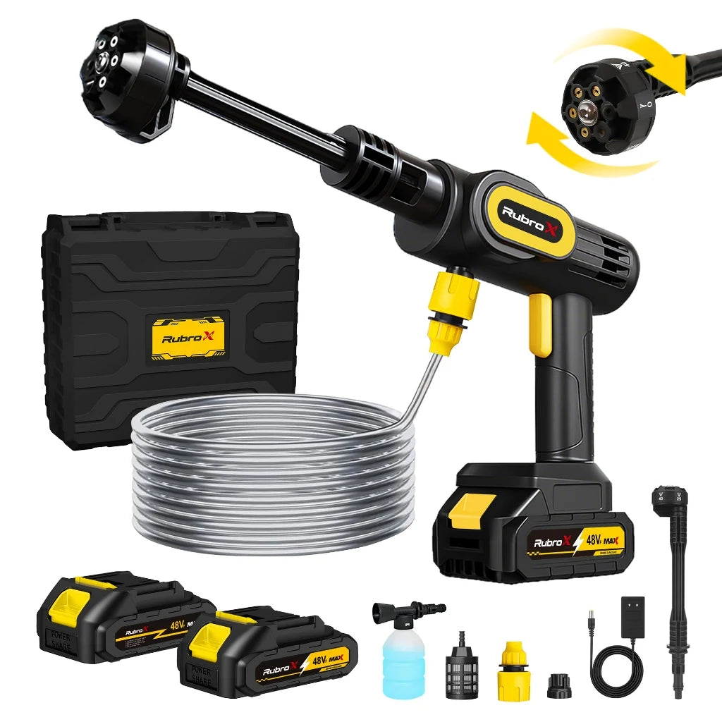 Rubor X High Pressure Washer Wireless 50Bar 200W Portable Water Gun 4L/min Washing Machine for Garden Car