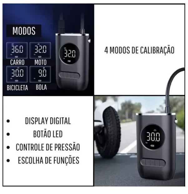 Compressor de Ar Portátil Digital