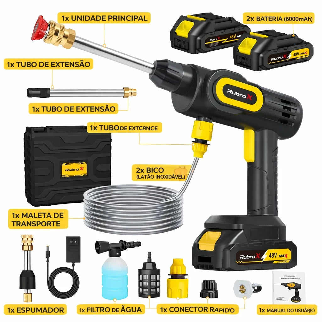 Rubor X High Pressure Washer Wireless 50Bar 200W Portable Water Gun 4L/min Washing Machine for Garden Car
