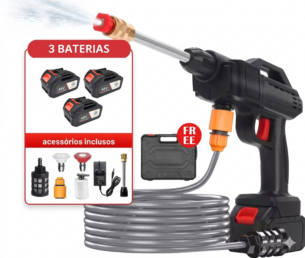 Pistola Lava Jato de alta pressão portátil.
