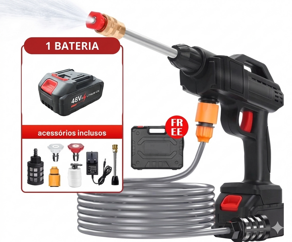 Pistola Lava Jato de alta pressão portátil.