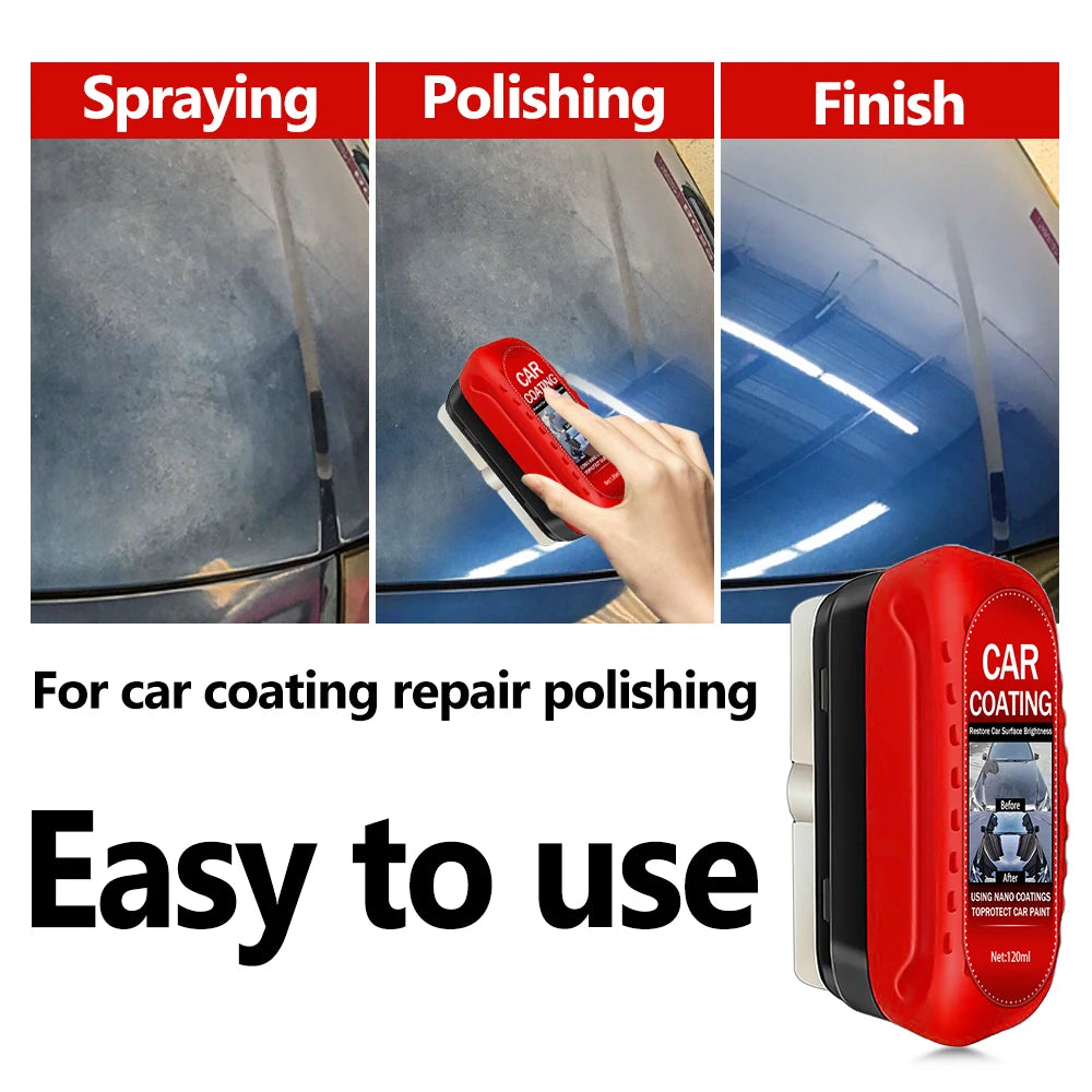 Car Coating Brush with 120ml Liquid Repair Paint Scratch Restoration High Gloss Car All Colors Paint Polishing Brightening Kit