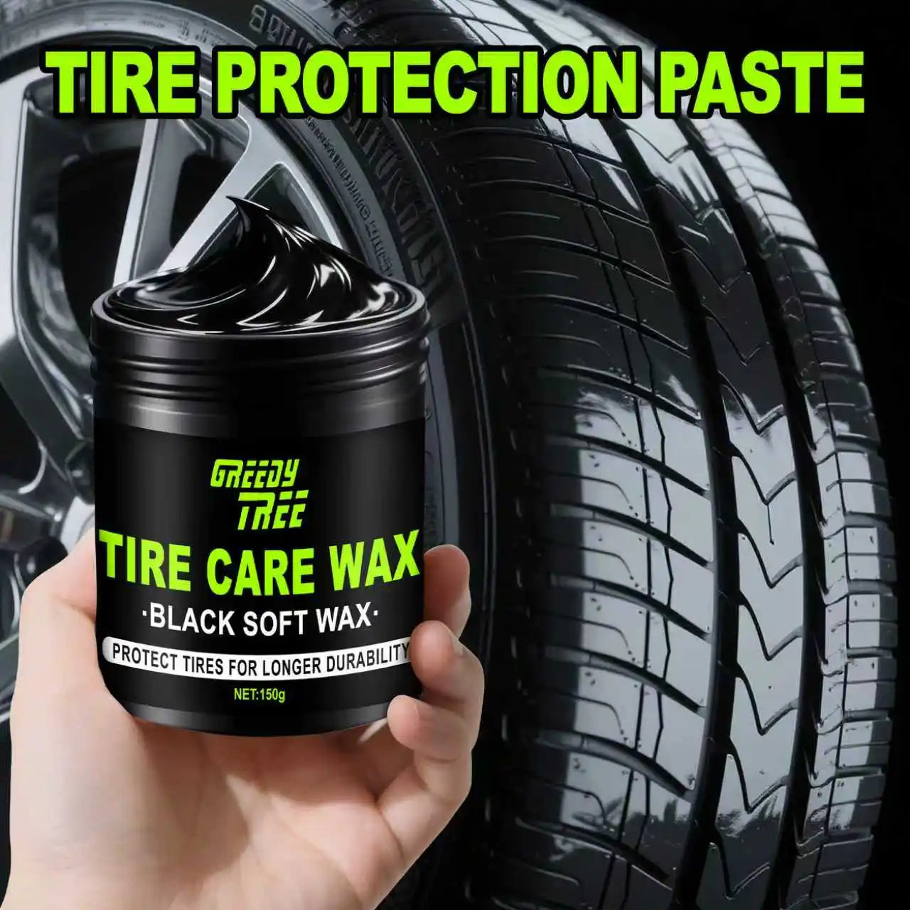 Tire Shine Spray and Dressing – High Gloss Black Tire Polish with UV Protection, Long-Lasting Tire Coating for Cars – Restores